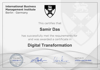 Samir Das
Digital Transformation
2020-06-17 275727-159-235-8995
Powered by TCPDF (www.tcpdf.org)
 