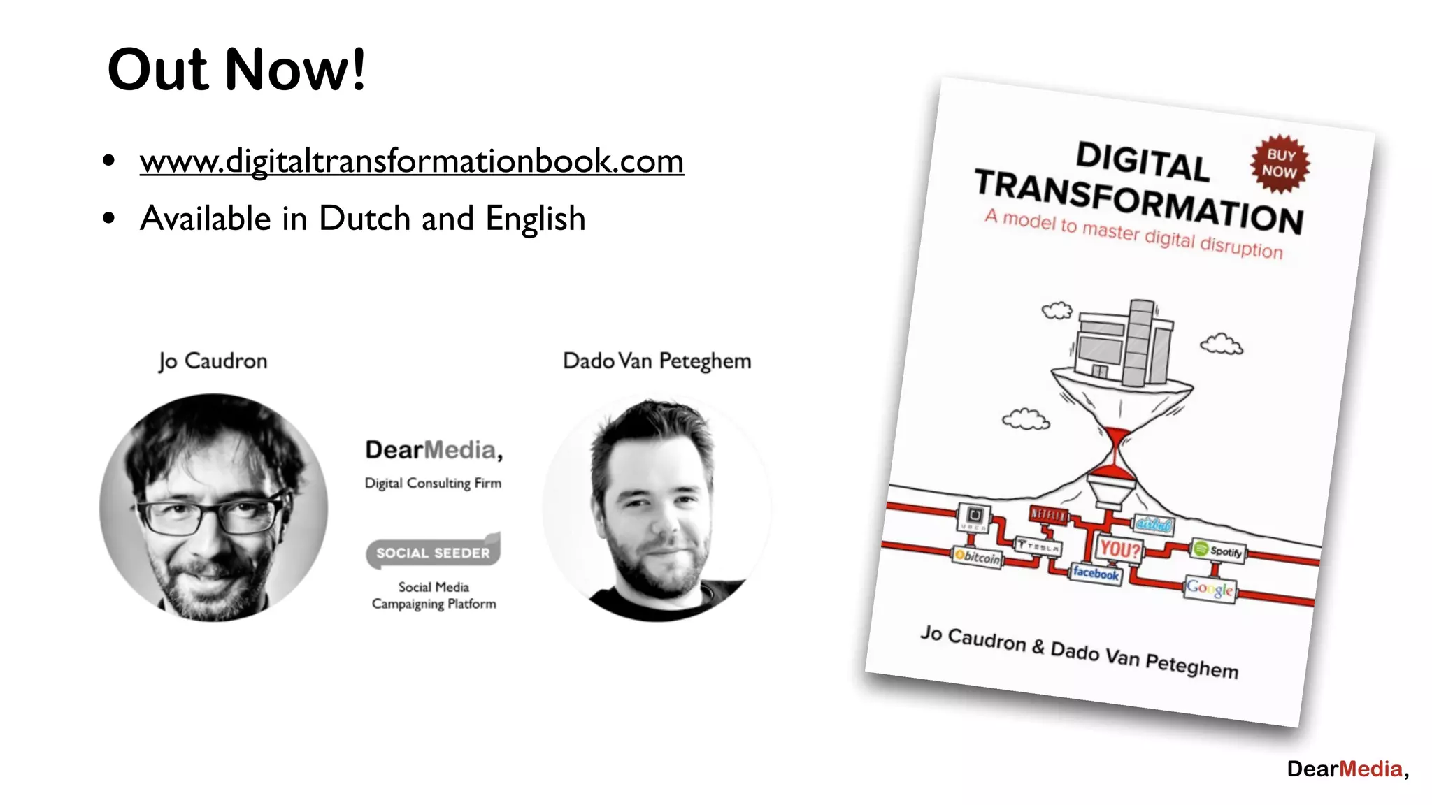 Out Now! 
• www.digitaltransformationbook.com 
• Available in Dutch and English 
 