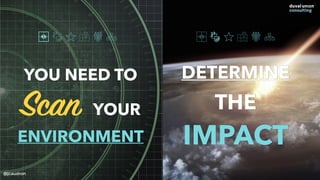 YOU NEED TO
Scan YOUR
ENVIRONMENT
@jcaudron
DETERMINE
THE
IMPACT
 