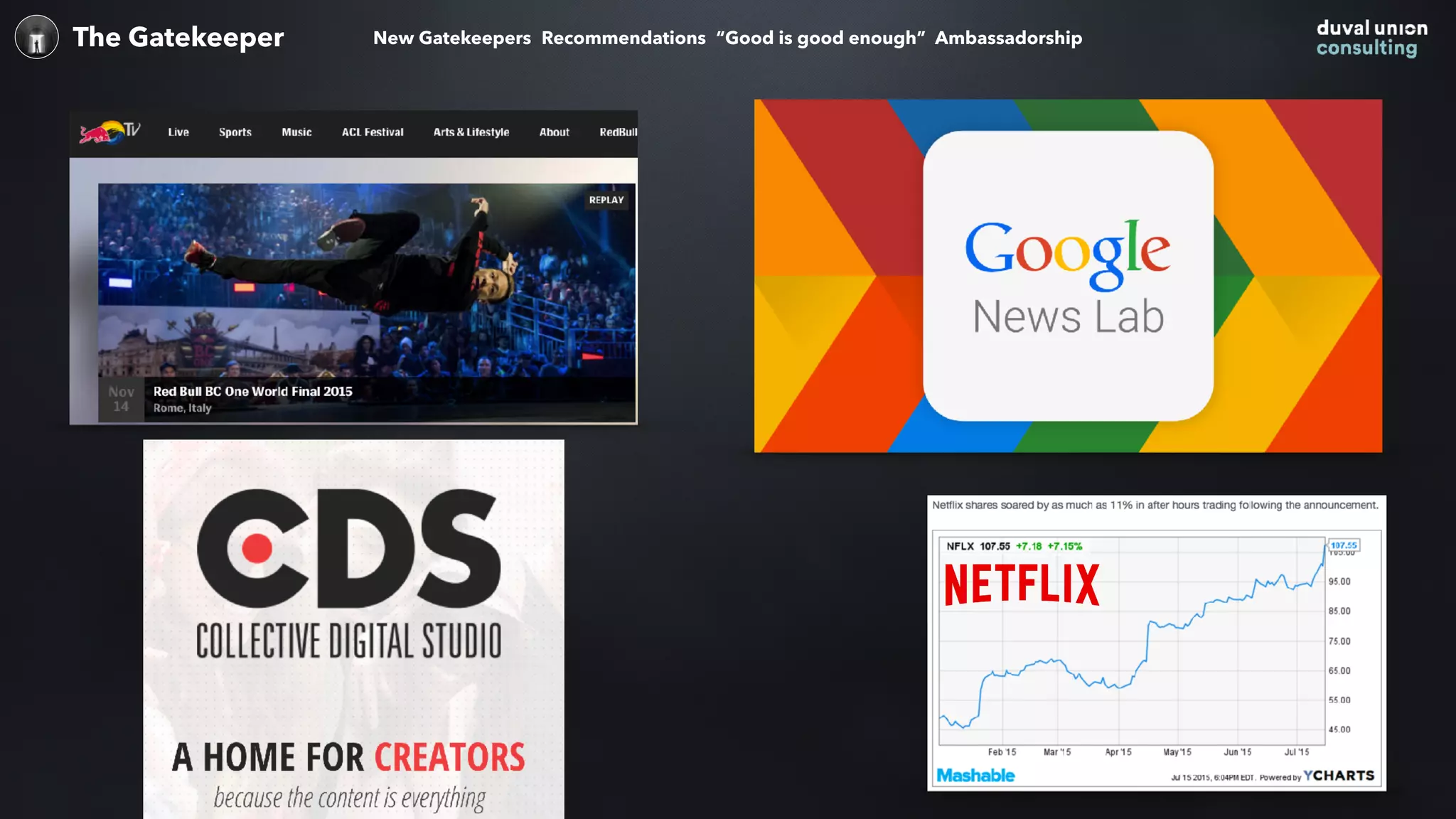 The Gatekeeper New Gatekeepers Recommendations “Good is good enough” Ambassadorship
 