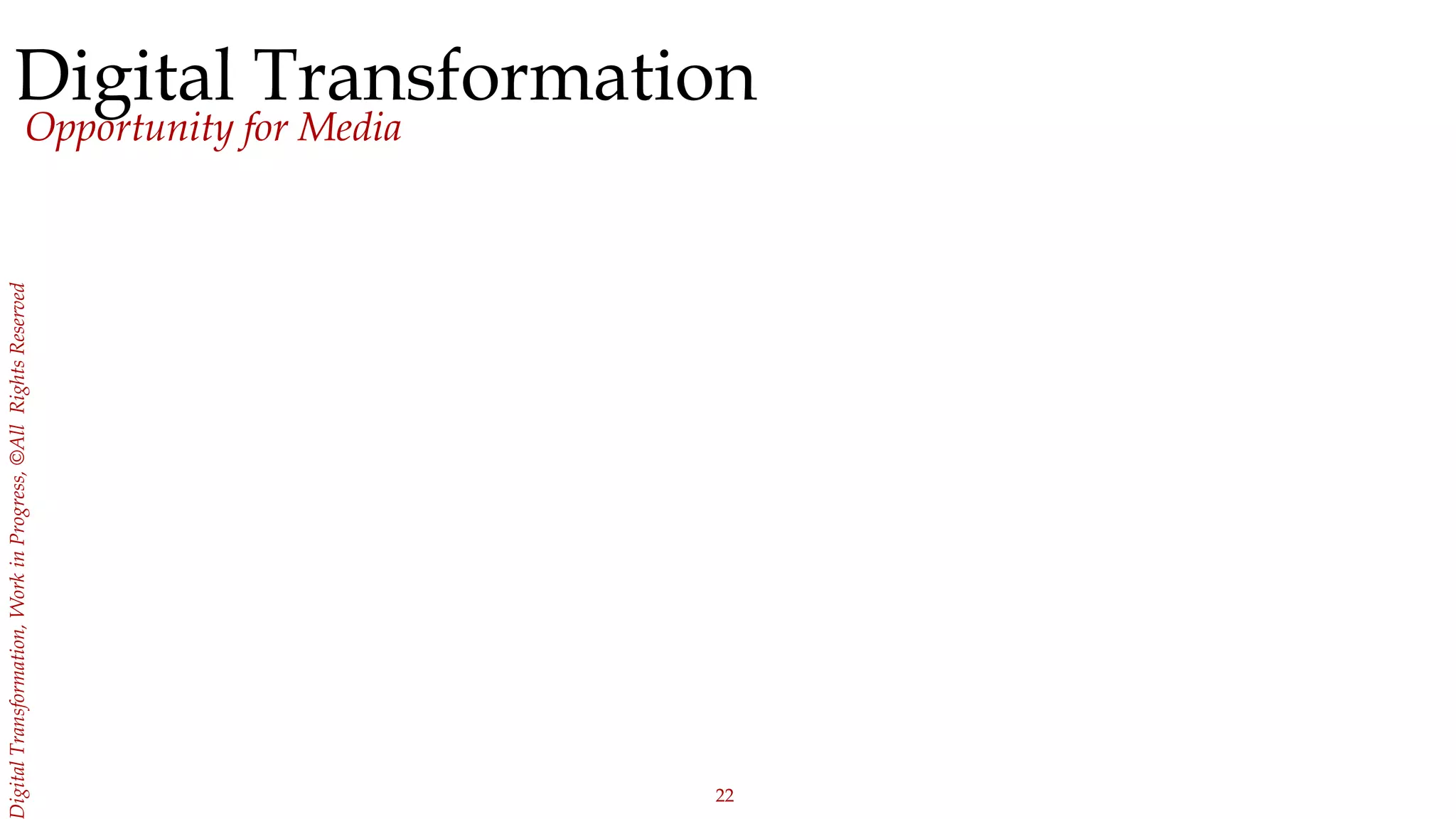 22
igitalTransformation,WorkinProgress,©AllRightsReserved
Digital Transformation
Opportunity for Media
 