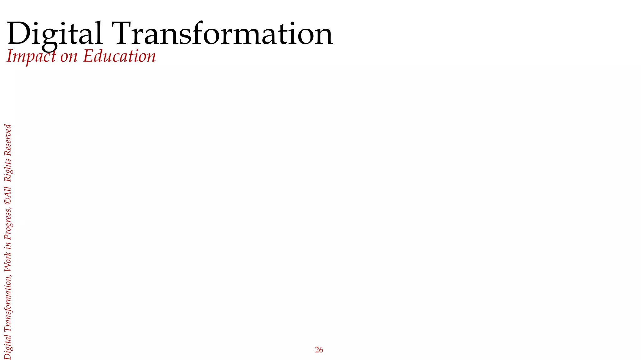 26
igitalTransformation,WorkinProgress,©AllRightsReserved
Digital Transformation
Impact on Education
 