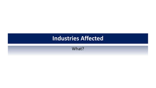 Industries Affected
What?
 