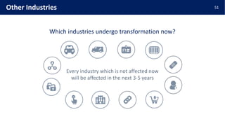 51Other Industries
Which industries undergo transformation now?
Every industry which is not affected now
will be affected in the next 3-5 years
 