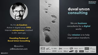 Hi, I’m Jo Caudron
Active in digital since 1993
Internet entrepreneur involved
in 20+ start-ups.
Founding Partner of
Duval...