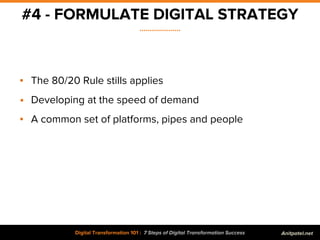 #4 - FORMULATE DIGITAL STRATEGY
....................
Digital Transformation 101 : 7 Steps of Digital Transformation Succes...