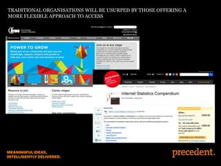 TRADITIONAL ORGANISATIONS WILL BE USURPED BY THOSE OFFERING A
MORE FLEXIBLE APPROACH TO ACCESS
 