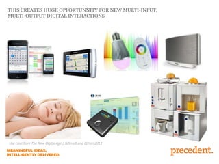 THIS CREATES HUGE OPPORTUNNITY FOR NEW MULTI-INPUT,
MULTI-OUTPUT DIGITAL INTERACTIONS
Use case from The New Digital Age | Schmidt and Cohen 2013
 