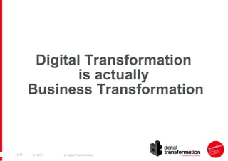 Digital Transformation
is actually
Business Transformation

| 86

| 2013

| Digital Transformation

 