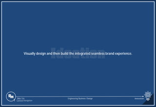 Slide 316
Visually design and then build the integrated seamless brand experience.
Engineering Business Change Innovation
1 Content Navigation
 