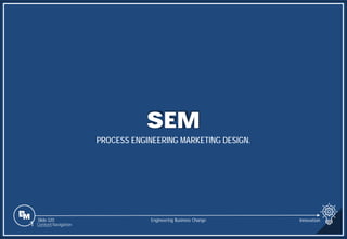 Slide 320
SEM
PROCESS ENGINEERING MARKETING DESIGN.
Engineering Business Change
1 Content Navigation
Innovation
 