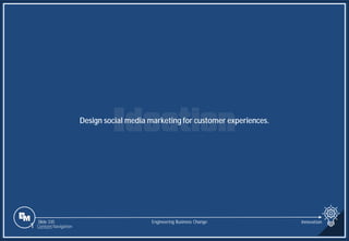 Slide 335
Design social media marketing for customer experiences.
Engineering Business Change Innovation
1 Content Navigation
 