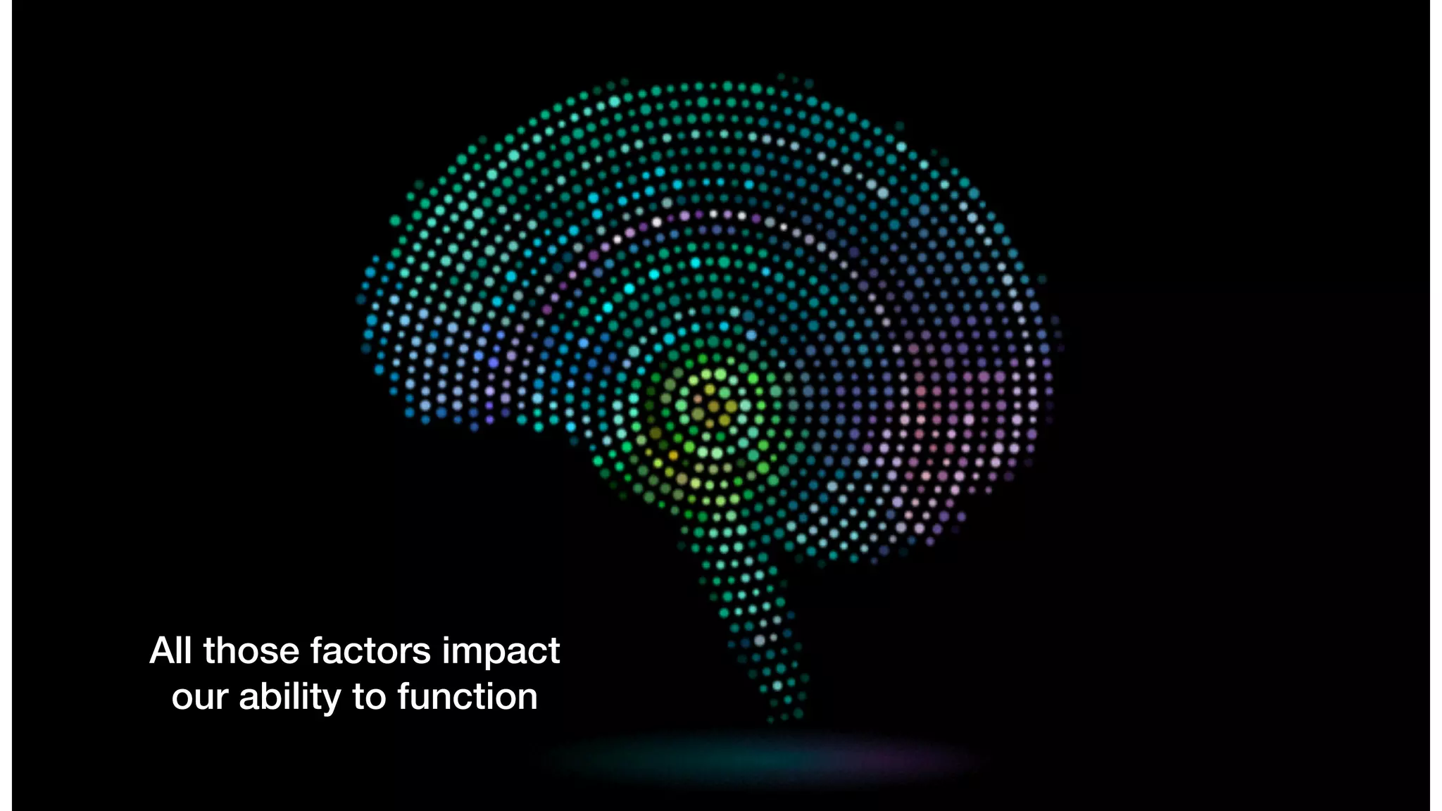 All those factors impact
our ability to function
 