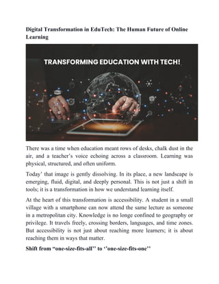 Digital Transformation in EduTech: The Human Future of Online Learning ...