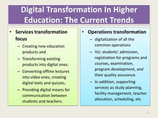 Digital Transformation in Higher Education M Nagarajan IAS | PDF