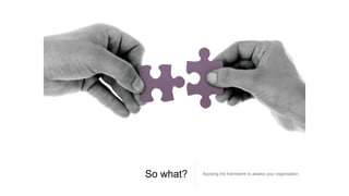 So what? Applying the framework to assess your organisation
 