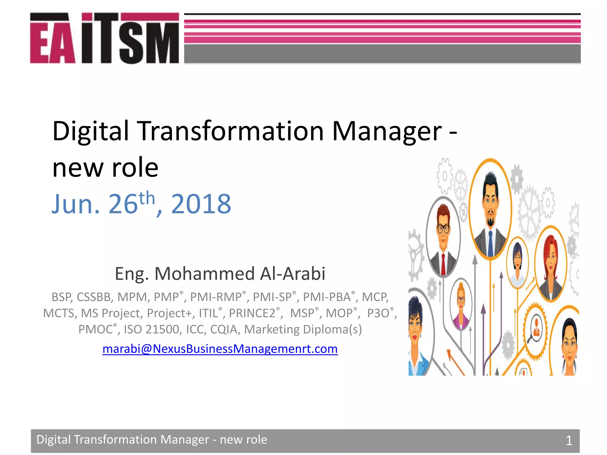 Digital transformation manager new role