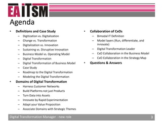 Digital transformation manager new role