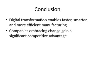 How Digital Transformation Is Reshaping the Manufacturing Sector | PPTX