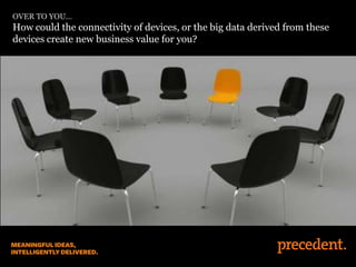 OVER TO YOU…
How could the connectivity of devices, or the big data derived from these
devices create new business value for you?
 