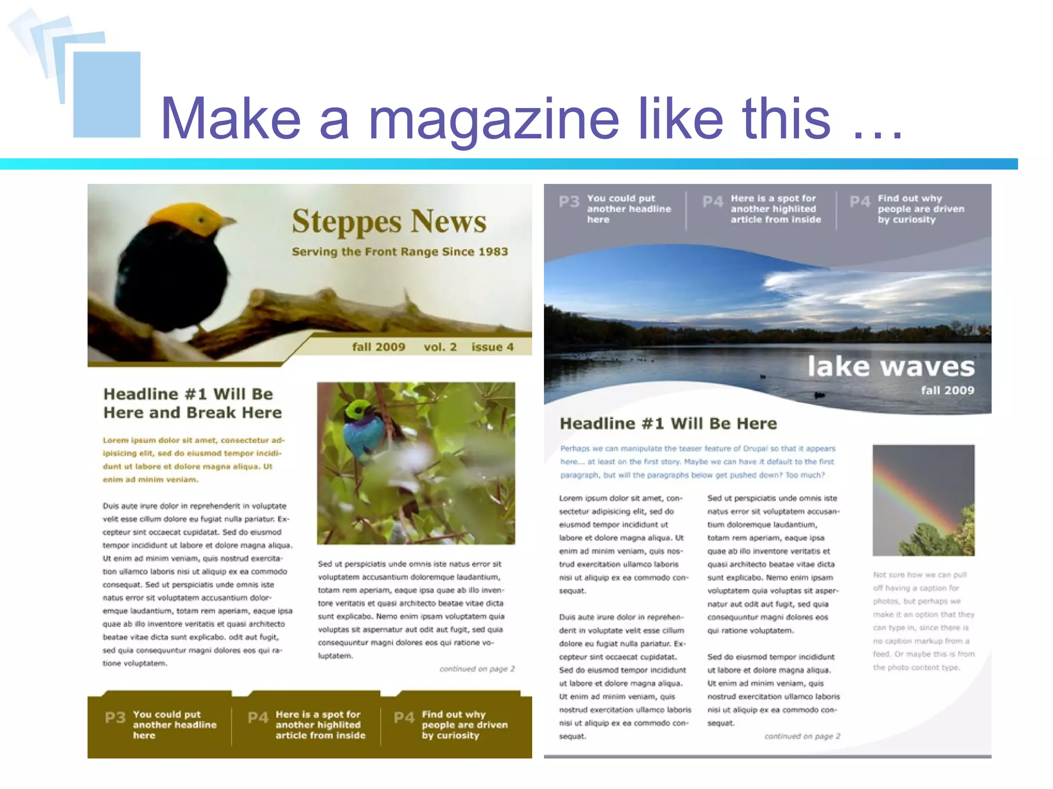 Make a magazine like this … 