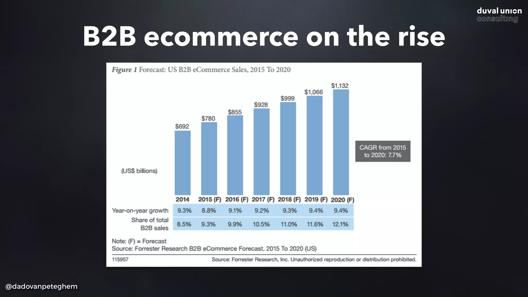 @dadovanpeteghem
B2B ecommerce on the rise
 