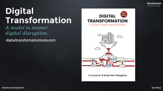 Digital
Transformation
A model to master
digital disruption.
@dadovanpeteghem
digitaltransformationbook.com
#STIMAC
 
