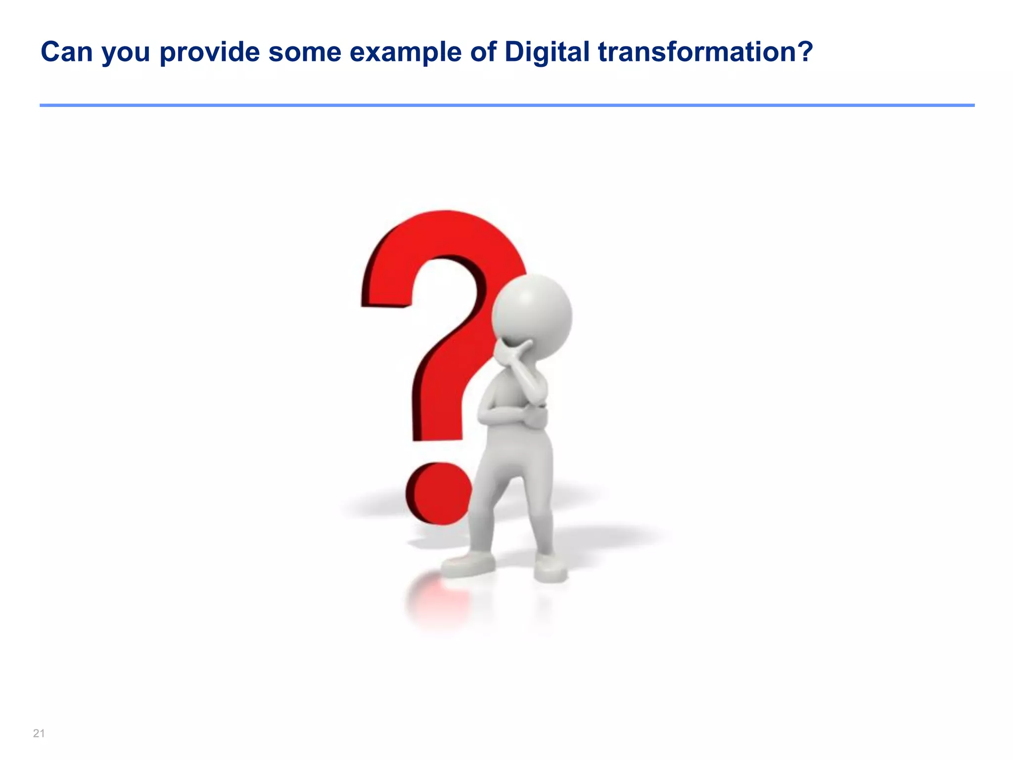 2121
Can you provide some example of Digital transformation?
 