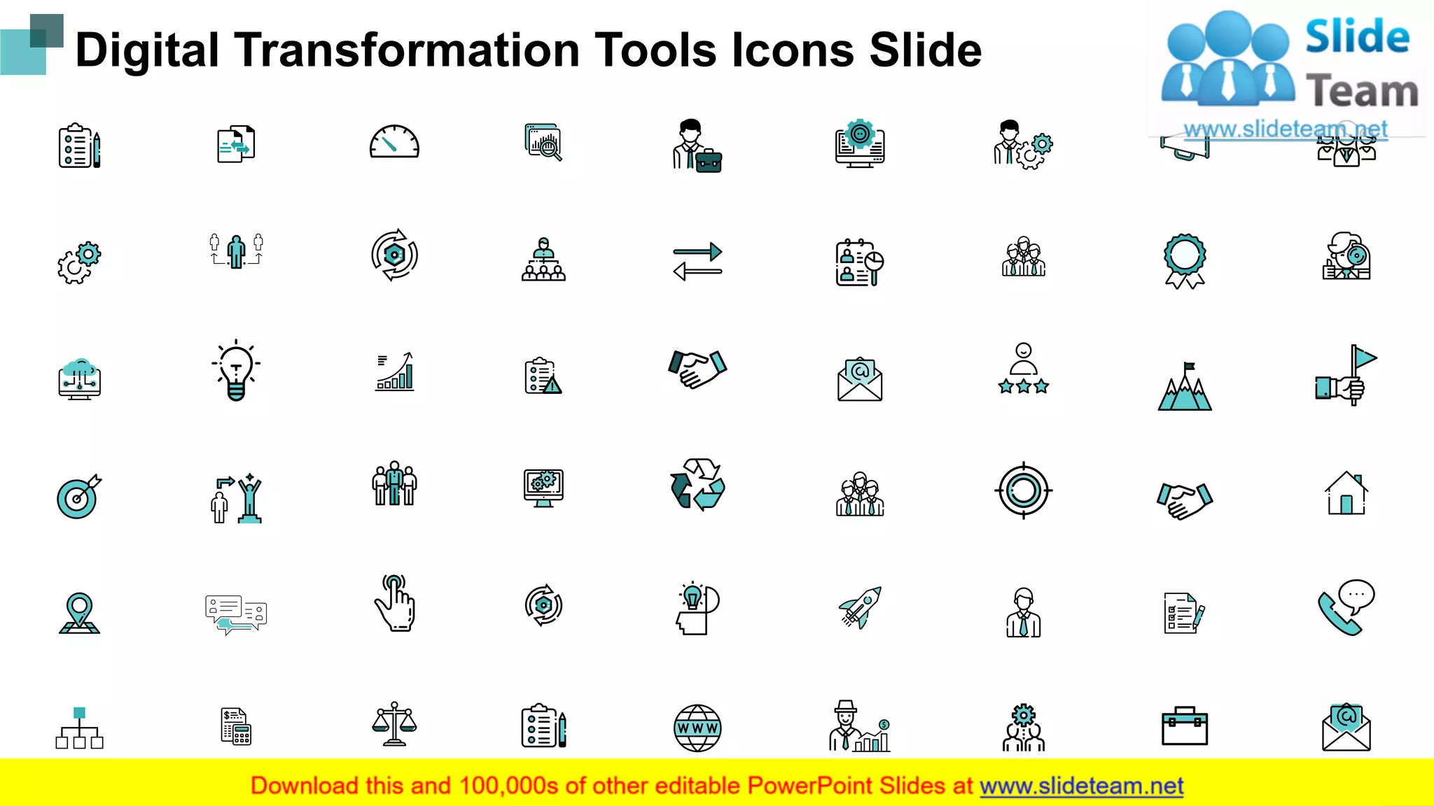 Digital Transformation Tools Icons Slide
12
 