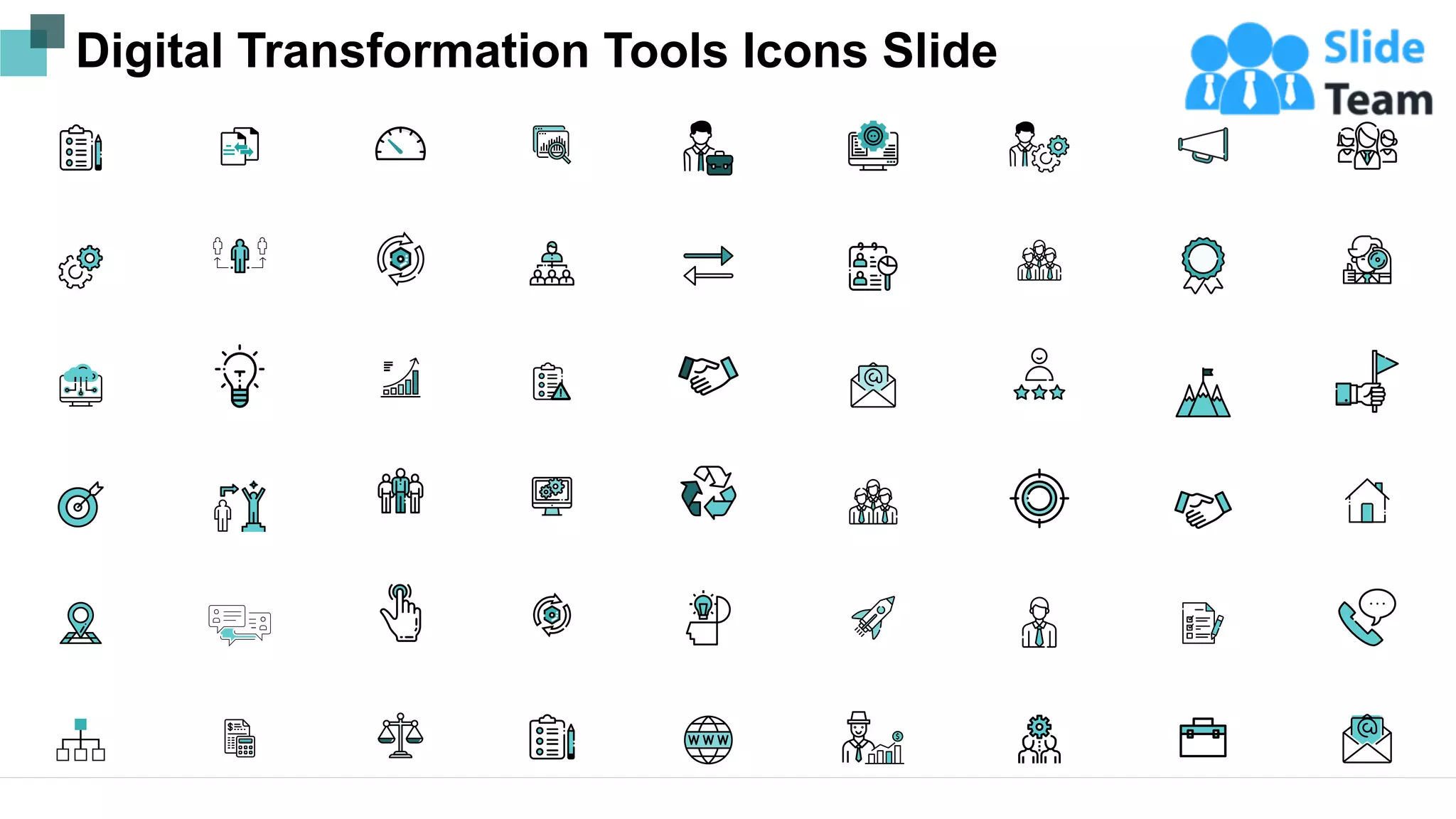 Digital Transformation Tools Icons Slide
12
 