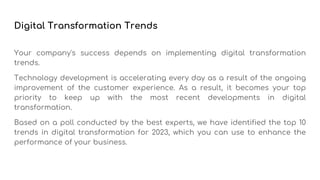 Top 10 Digital Transformation Trends For Business | PPTX