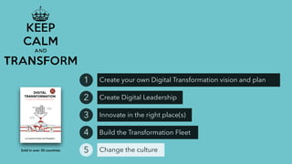 Create your own Digital Transformation vision and plan1
Create Digital Leadership2
Innovate in the right place(s)3
Build the Transformation Fleet4
Change the culture5Sold in over 30 countries
 