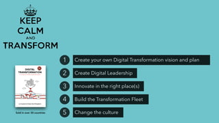 Create your own Digital Transformation vision and plan1
Create Digital Leadership2
Innovate in the right place(s)3
Build t...