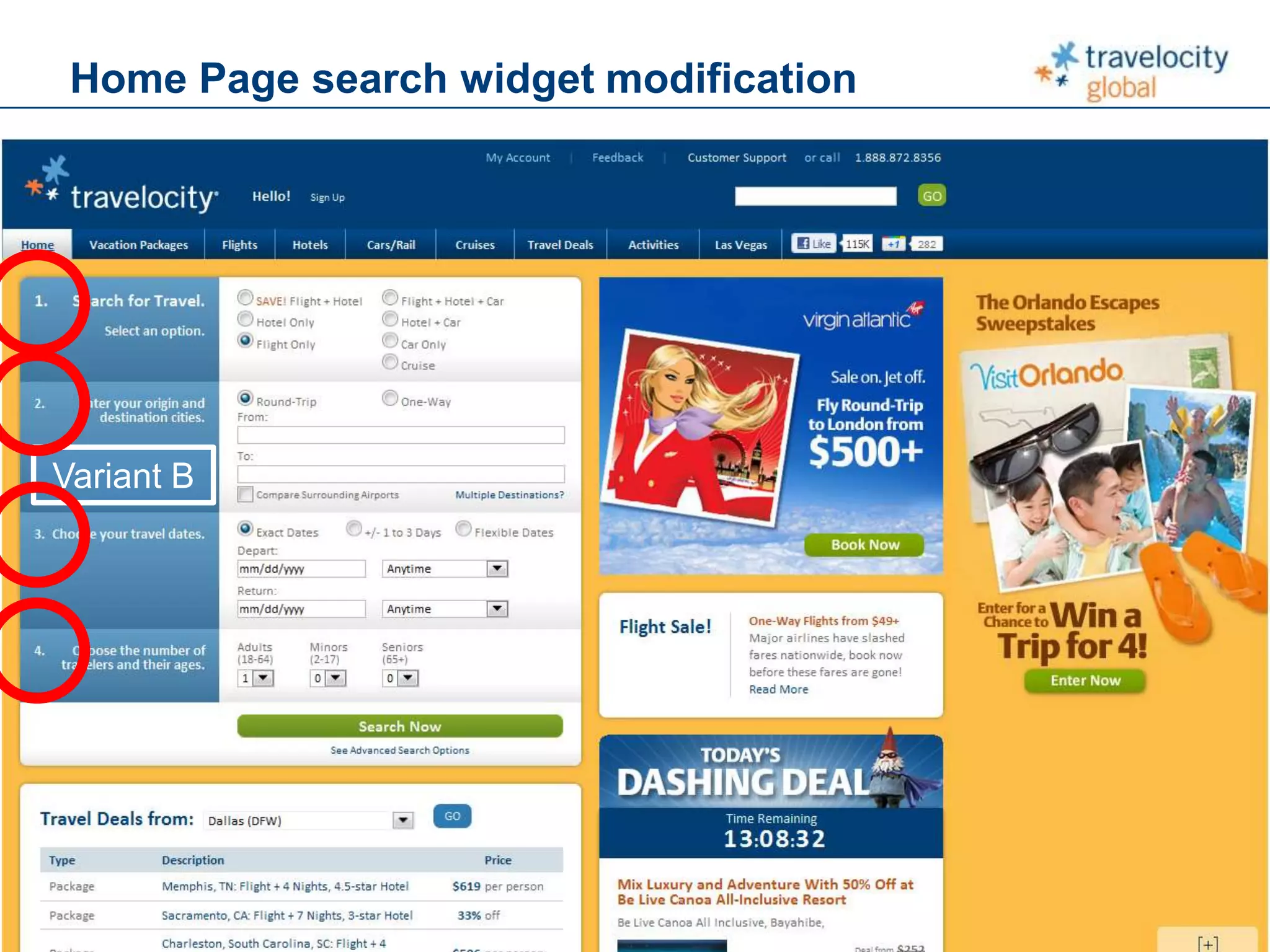 C O N F I D E N T I A L
Home Page search widget modification
Variant B
 