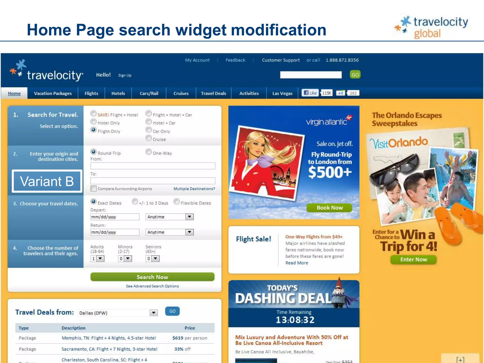 C O N F I D E N T I A L
Home Page search widget modification
Variant B
 