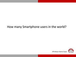 How many Smartphone users in the world?
©Professor Seema Gupta
 