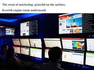 The swan of marketing: graceful on the surface,
feverish engine room underneath

| p. 17

 