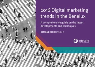 2016 Digital marketing
trends in the Benelux
A comprehensive guide on the latest
developments and techniques
DEMAND MORE INSIGHT
 