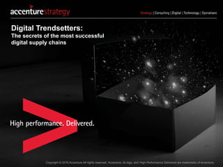 Copyright © 2016 Accenture All rights reserved. Accenture, its logo, and High Performance Delivered are trademarks of Accenture.
Digital Trendsetters:
The secrets of the most successful
digital supply chains
 