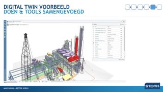 MAINTAINING A BETTER WORLD
DIGITAL TWIN VOORBEELD
DOEN & TOOLS SAMENGEVOEGD
MAINTAINING A BETTER WORLD
 