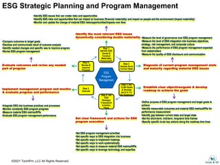 ©2021 TechIPm, LLC All Rights Reserved
ESG Strategic Planning and Program Management
Step 1.
Identify ESG
Issues &
Conduct...