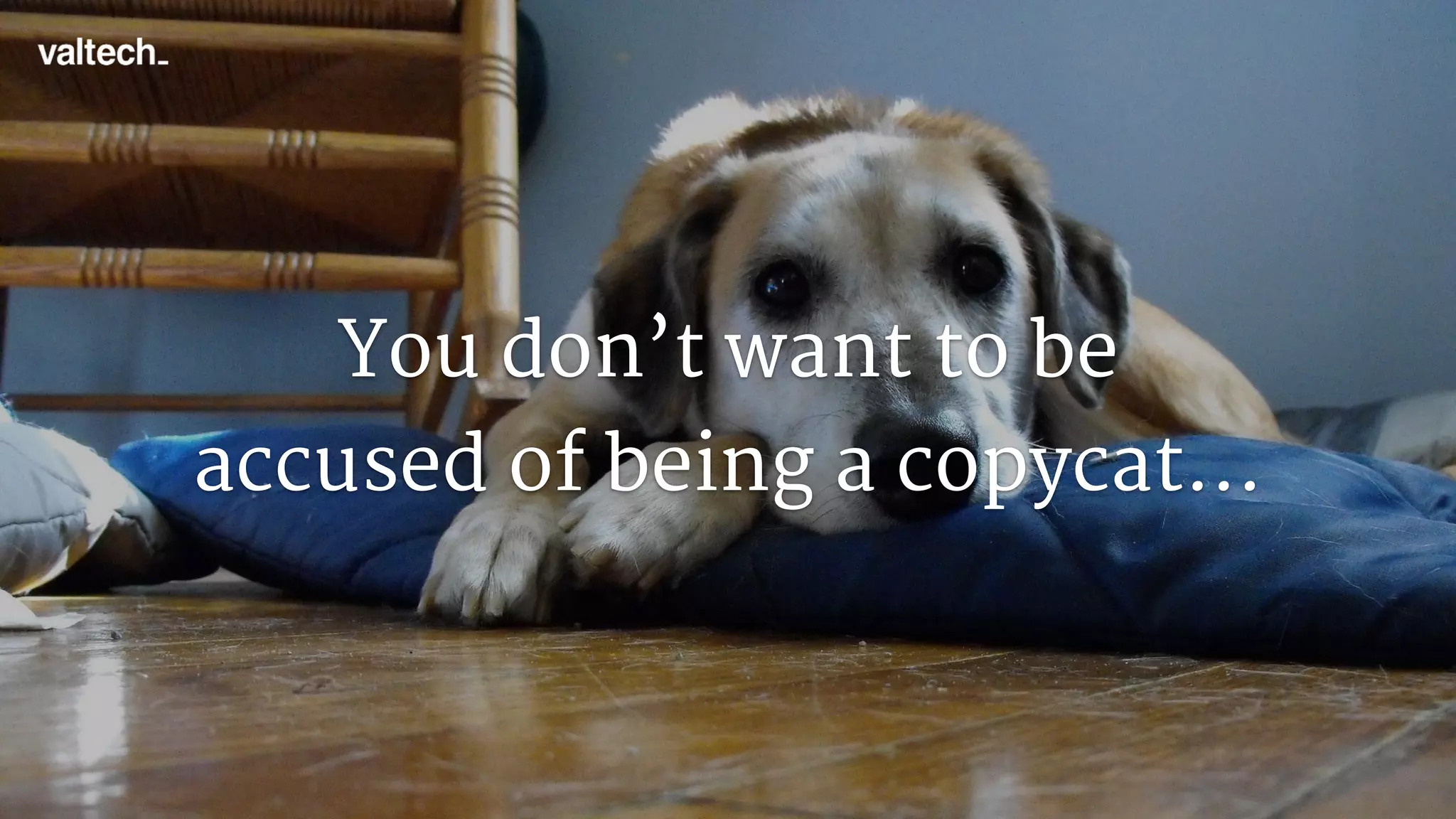 You don’t want to be  
accused of being a copycat…
 