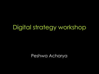 Digital strategy workshop Peshwa Acharya  
