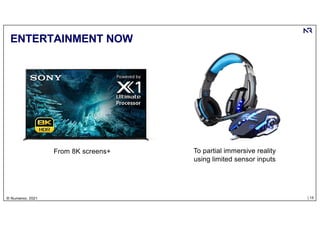 | 15
© Numenor, 2021
ENTERTAINMENT NOW
From 8K screens+ To partial immersive reality
using limited sensor inputs
 