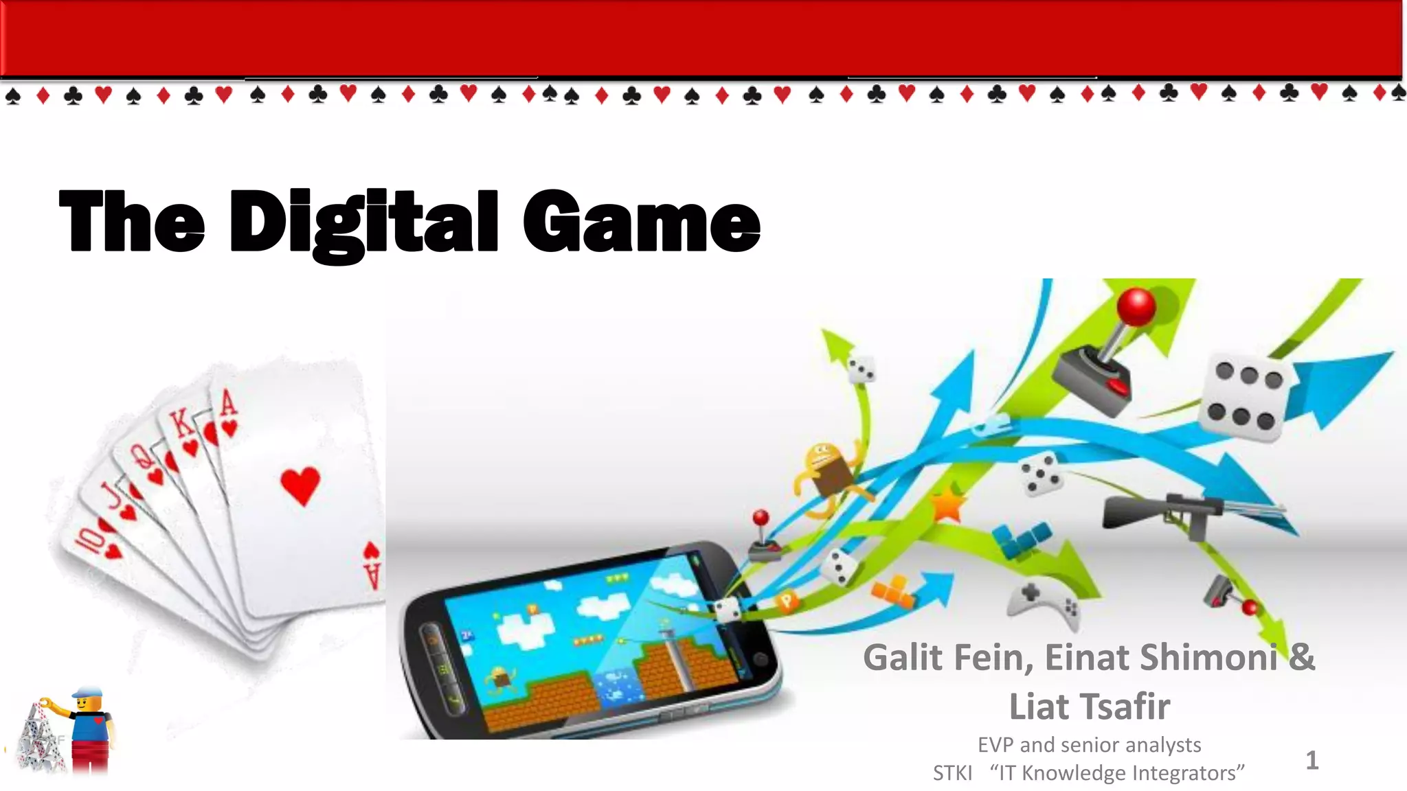 Einat Shimoni & Galit Fein’s work Copyright@2015
Do not remove source or attribution from any slide, graph or portion of graph
1
The Digital Game
Galit Fein, Einat Shimoni &
Liat Tsafir
EVP and senior analysts
STKI “IT Knowledge Integrators”
 