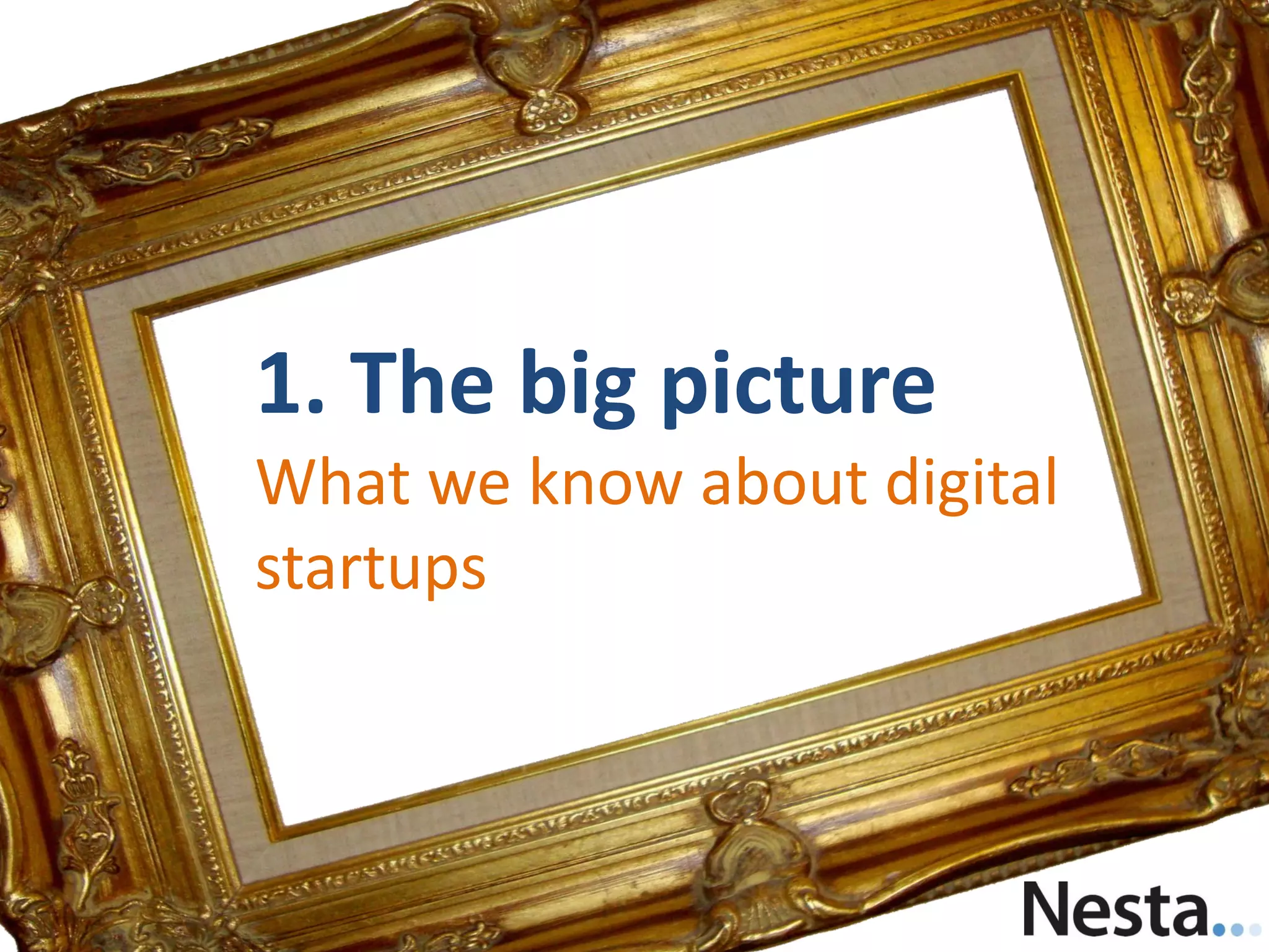 1. The big picture
What we know about digital
startups
 