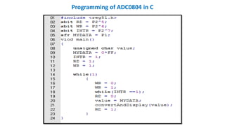 Programming of ADC0804 in C
 