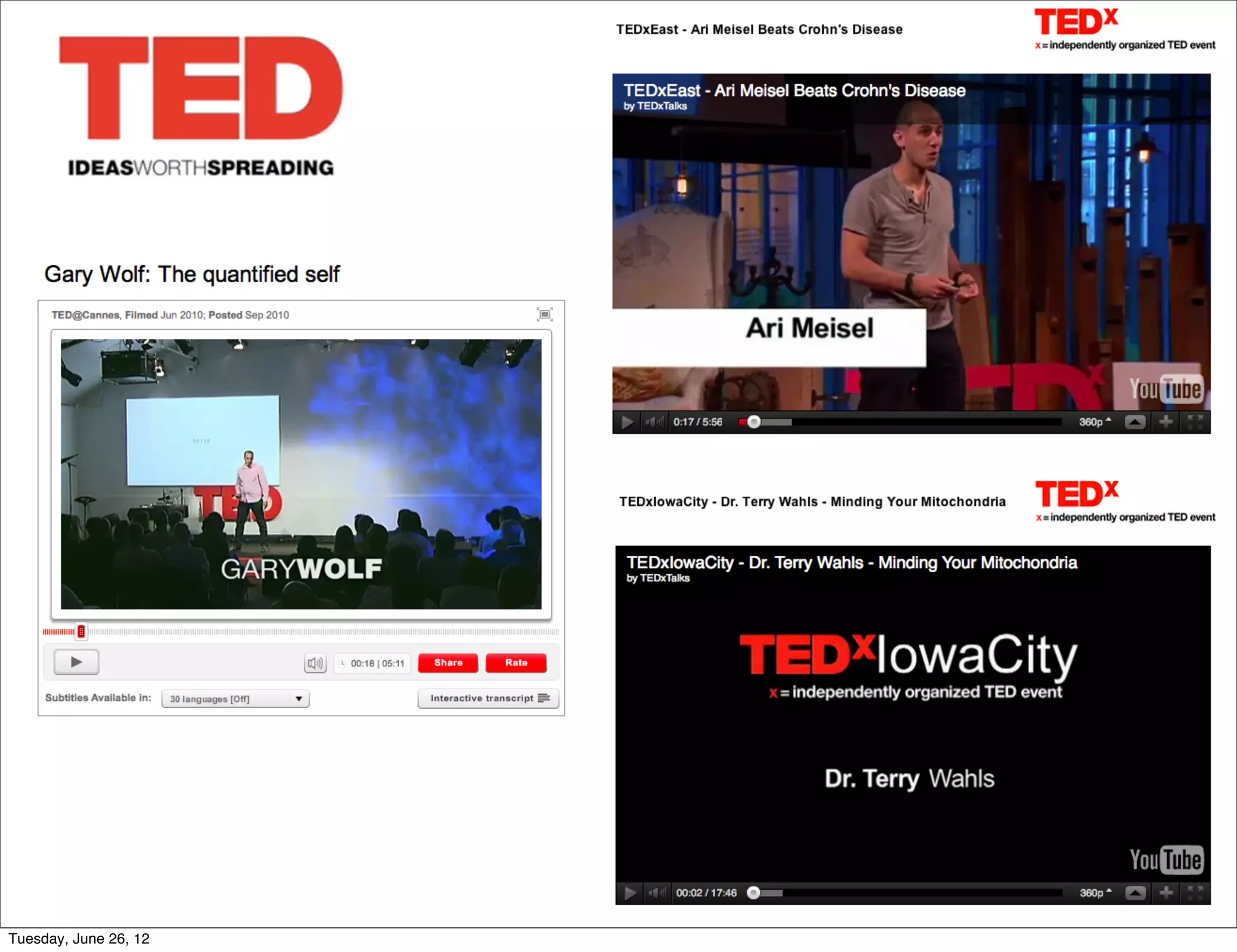 Tuesday, June 26, 12
 