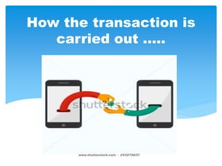 How the transaction is
carried out …..
12
 