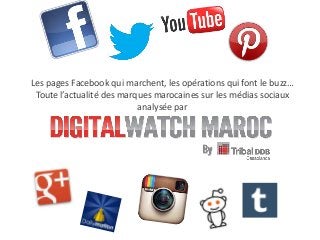 Les pages Facebook qui marchent, les opérations qui font le buzz…
 Toute l’actualité des marques marocaines sur les médias sociaux
                           analysée par
 